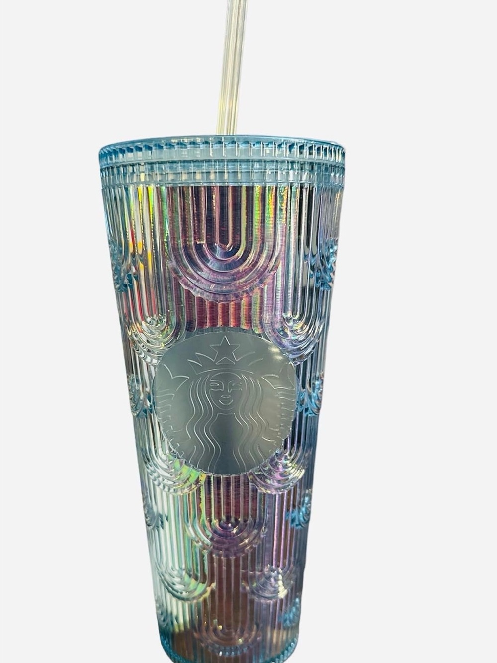 Starbucks Iridescent Multicolor Textured Logo Tumbler